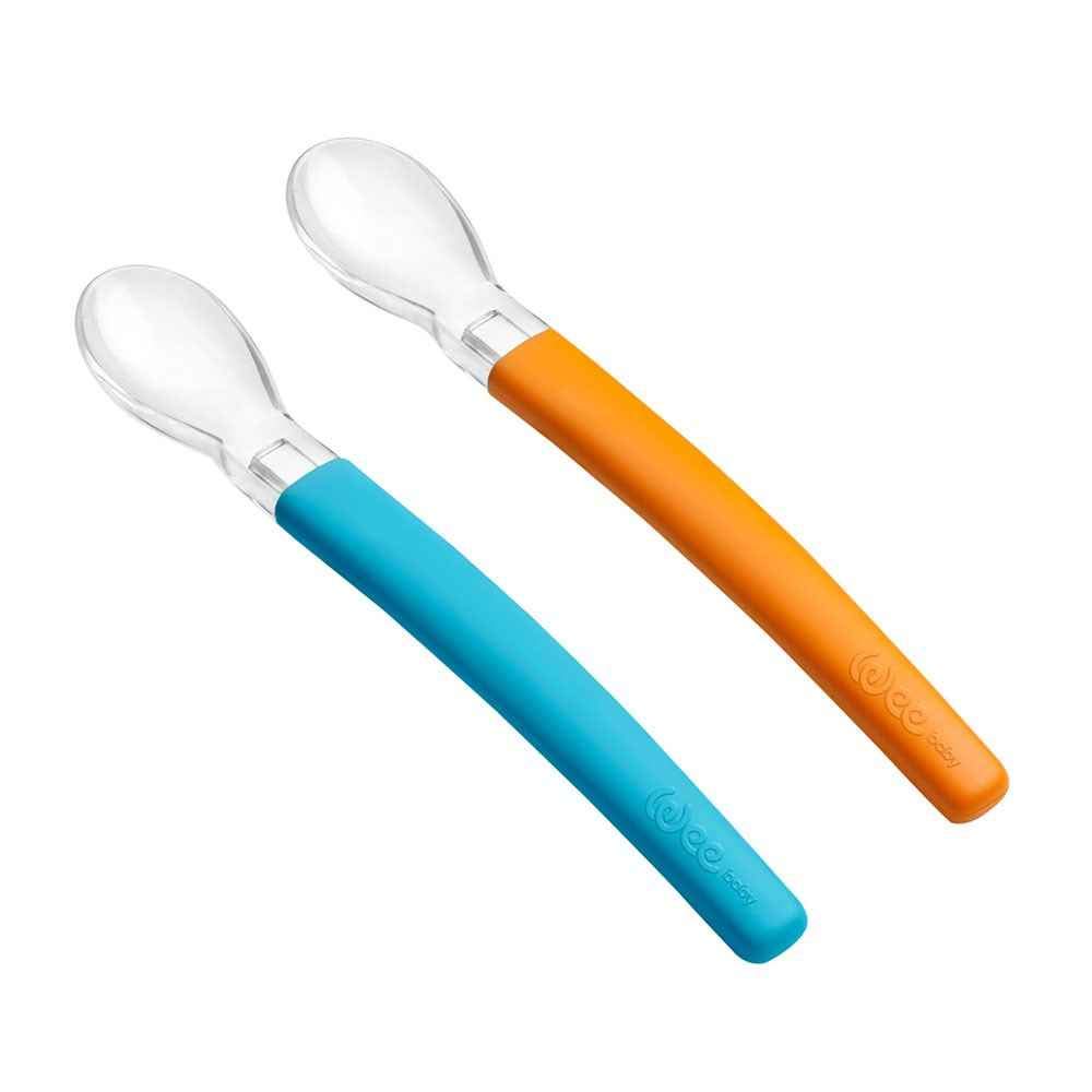 Wee Baby Feeding Spoon with Silicone Tip Pack of 2 Blue and Orange at Zubaidas