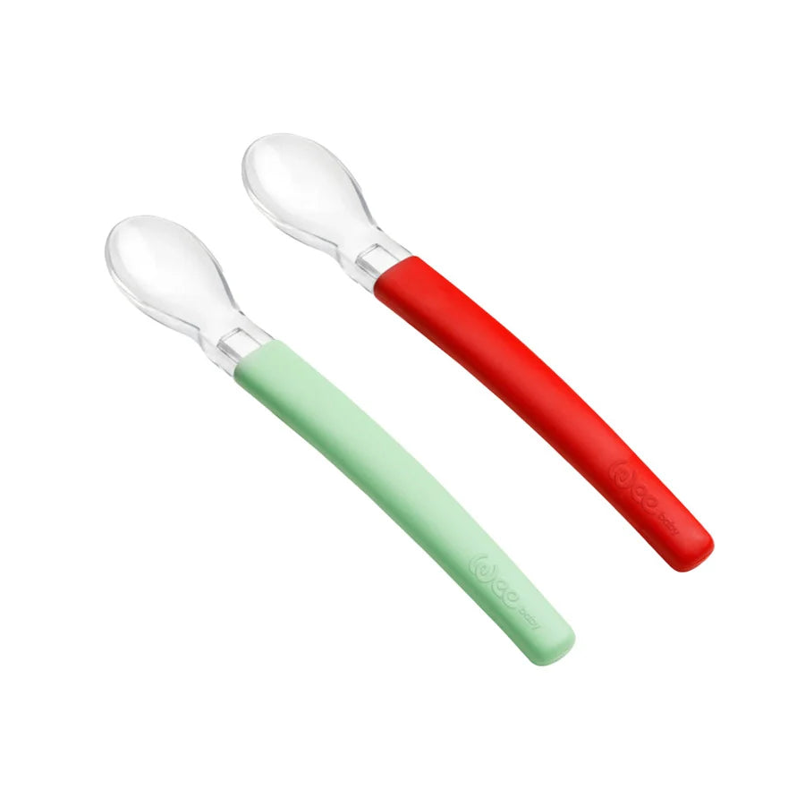 Wee Baby Feeding Spoon with Silicone Tip Pack of 2 Green and Red at Zubaidas