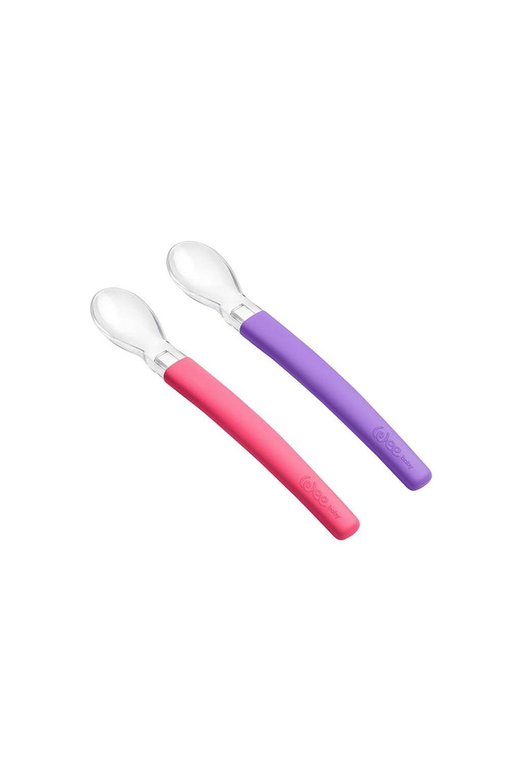 Wee Baby Feeding Spoon with Silicone Tip Pack of 2 Purple and Pink at Zubaidas