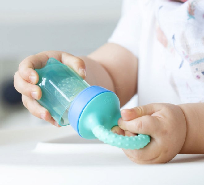 Wee Baby Fruit Strainer with Easy Grip Handle Blue at Zubaidas Official Pakistan