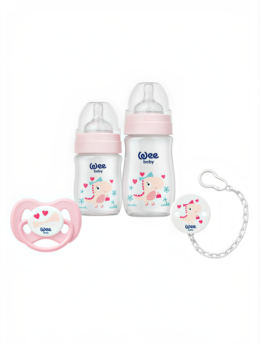 Wee Baby Girls Newborn Gift Set Little Dino Pink at Zubaidas