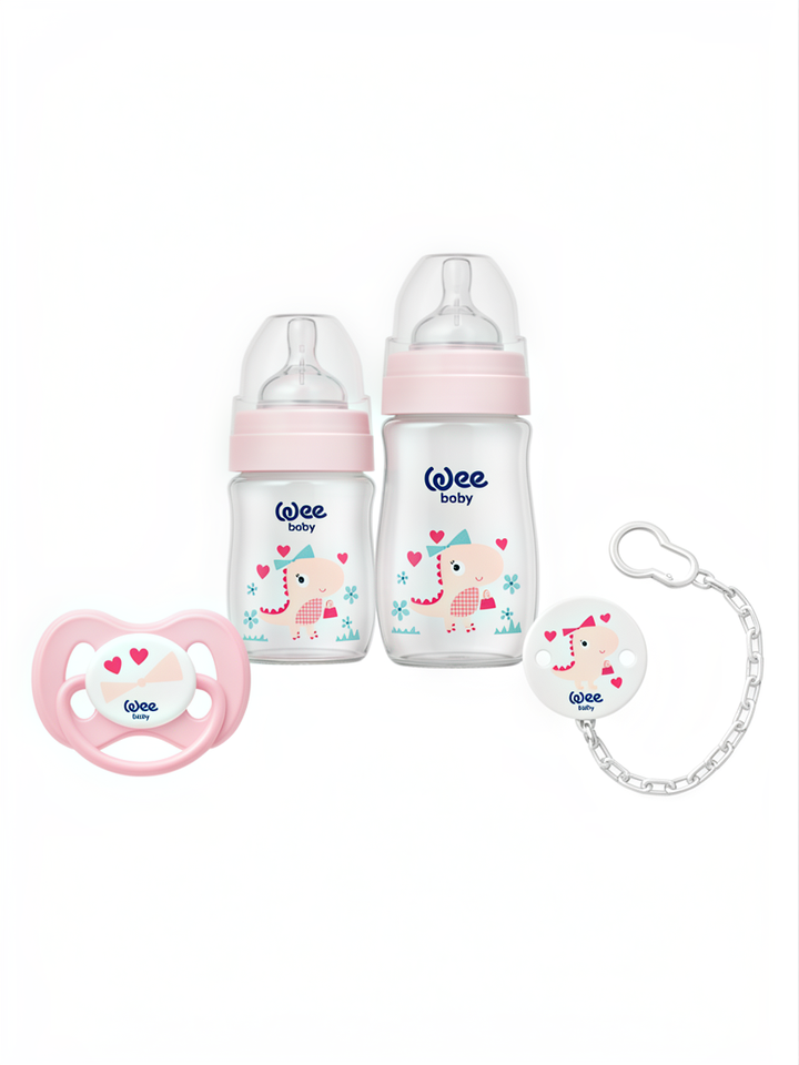 Wee Baby Girls Newborn Gift Set Little Dino Pink at Zubaidas