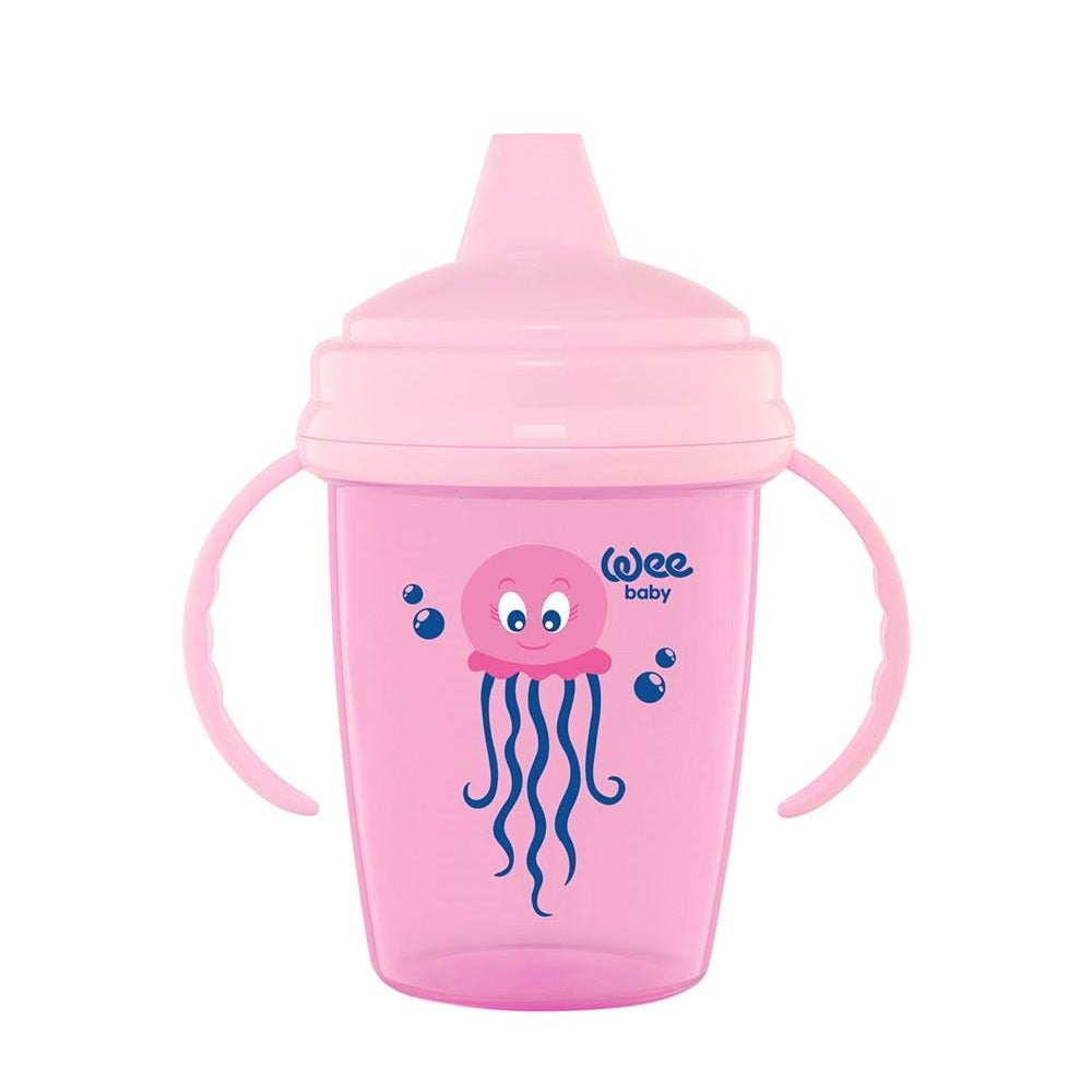 Wee Baby Leak Proof Training Cup with Handle 240ml Jellyfish Pink at Zubaidas