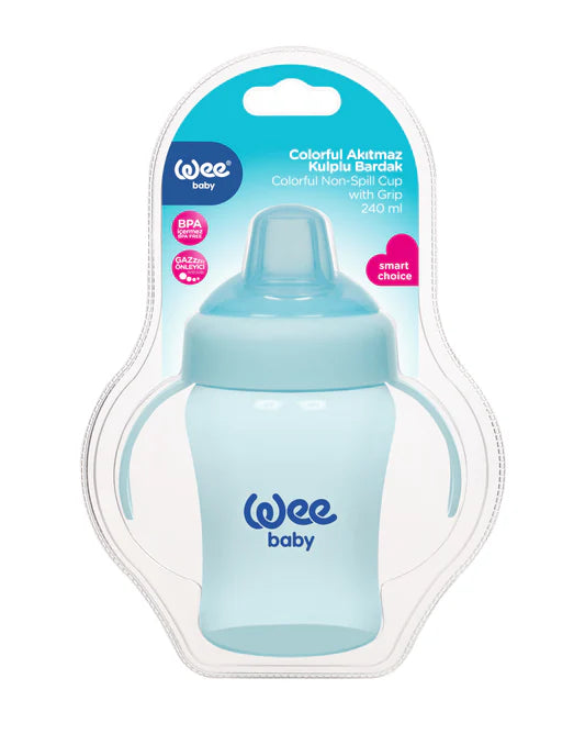 Wee Baby Non Spill Cup With Grip 240ml Blue at Zubaidas Official Pakistan