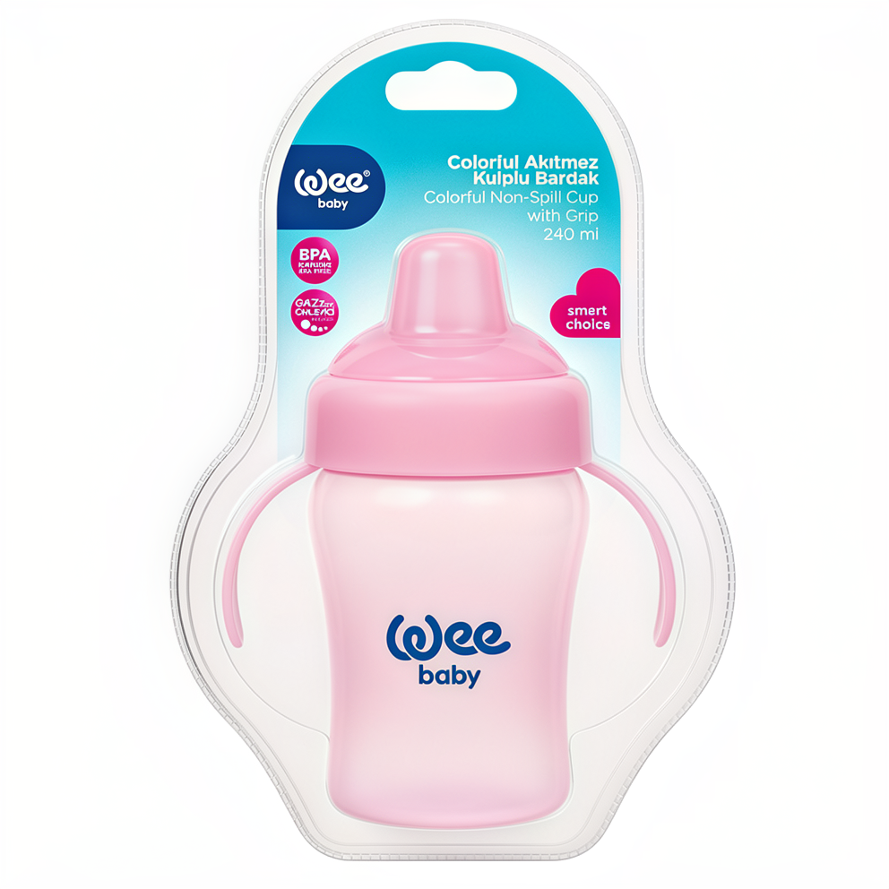 Wee Baby Non Spill Cup With Grip 240ml Pink at Zubaidas Official Pakistan