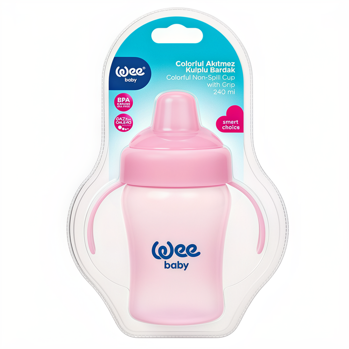 Wee Baby Non Spill Cup With Grip 240ml Pink at Zubaidas Official Pakistan