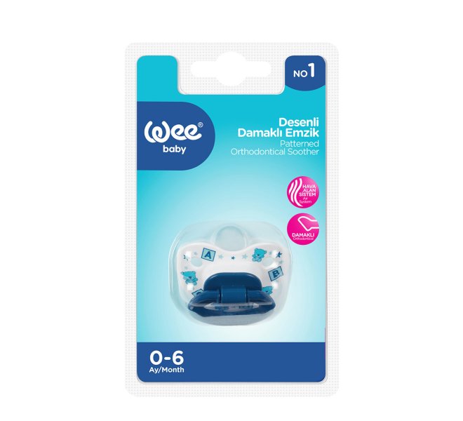 Wee Baby Patterned Orthodontic Soother 0-6M No 1 Blue at Zubaidas Official Pakistan