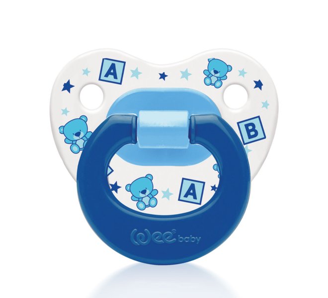 Wee Baby Patterned Orthodontic Soother 0-6M No 1 Blue at Zubaidas