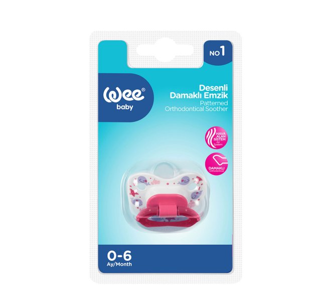 Wee Baby Patterned Orthodontic Soother 0-6Month No 1 Pink at Zubaidas Official Pakistan