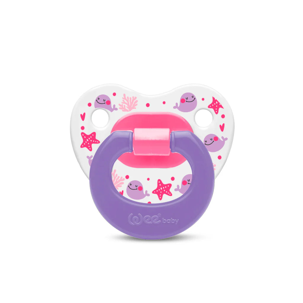 Wee Baby Patterned Orthodontic Soother 18M+ No 3 Purple at Zubaidas