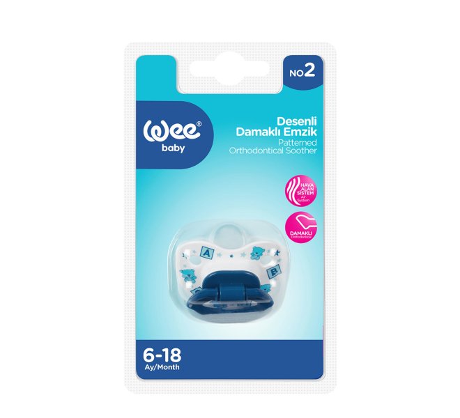 Wee Baby Patterned Orthodontic Soother 6-18M No 2 Blue at Zubaidas Official Pakistan