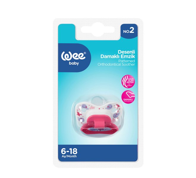 Wee Baby Patterned Orthodontic Soother&nbsp; 6-18Month No 2 Pink at Zubaidas Official Pakistan