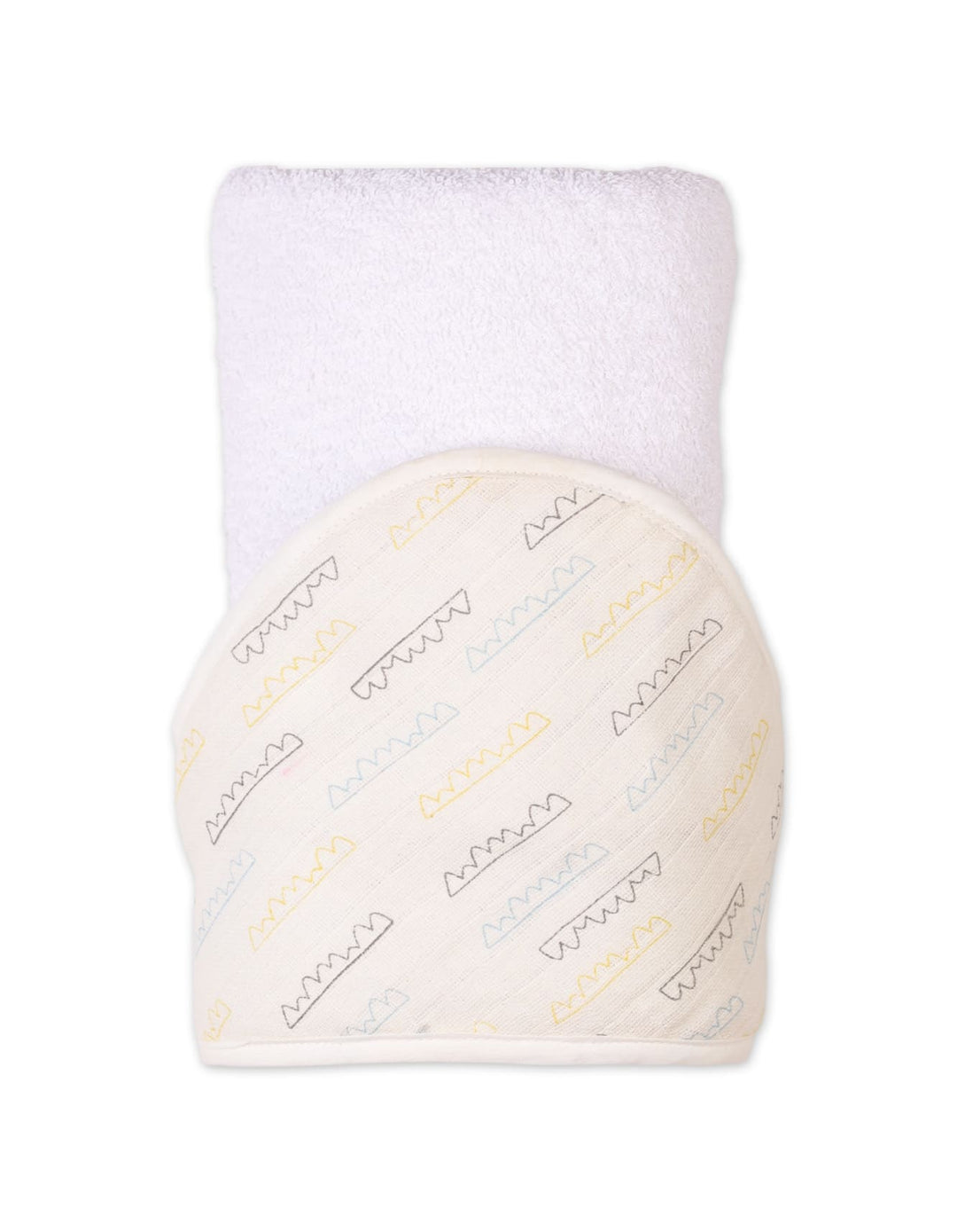White hooded baby bath towel with crown hood Bambies at Zubaidas Official