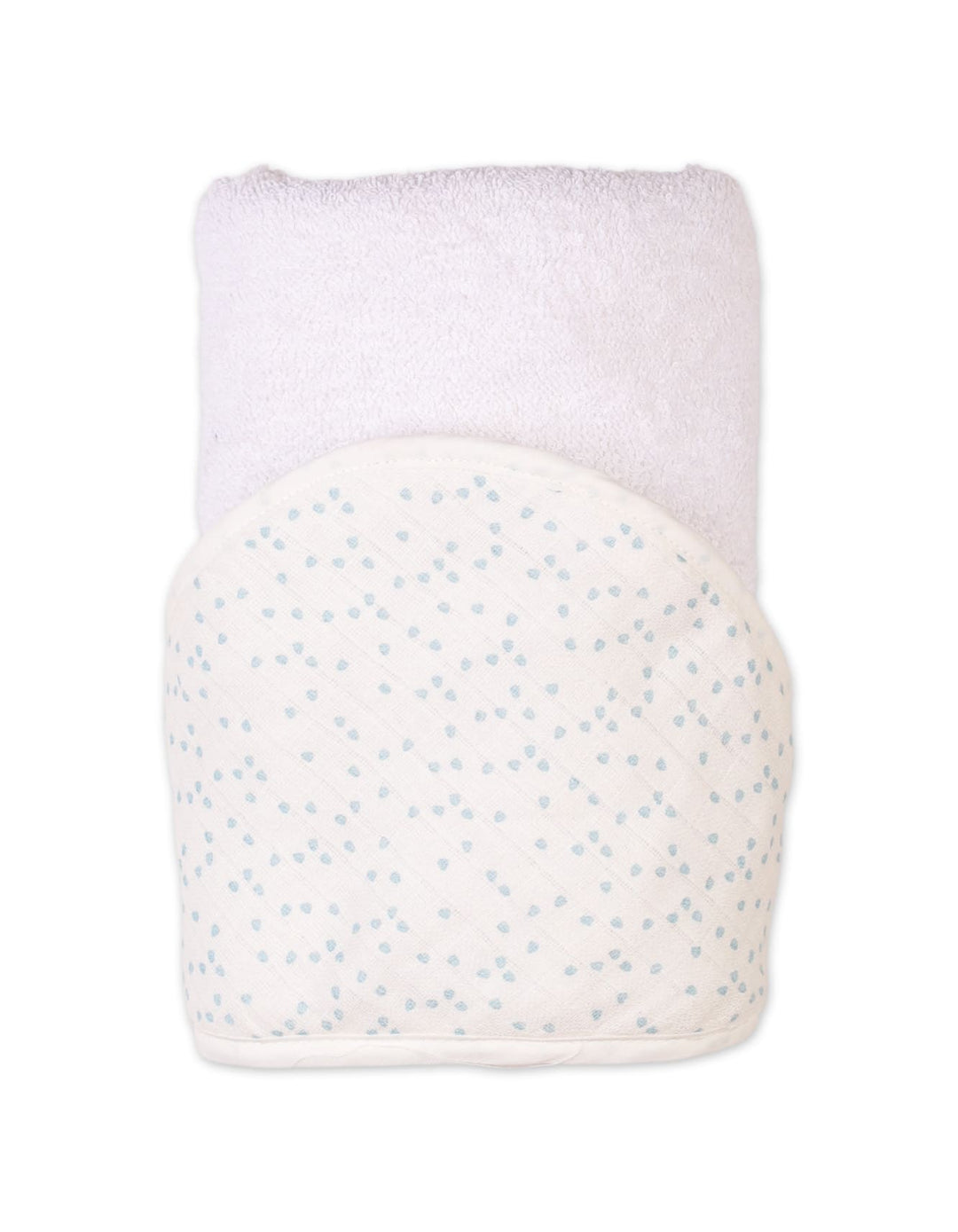 White hooded baby bath towel with dotted hood Bambies at Zubaidas Official