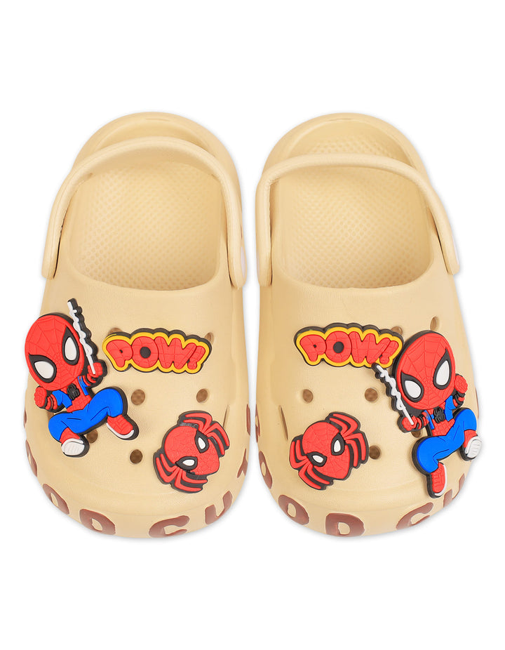 Young Boy and Girl Crocs Spiderman Beige at Zubaidas