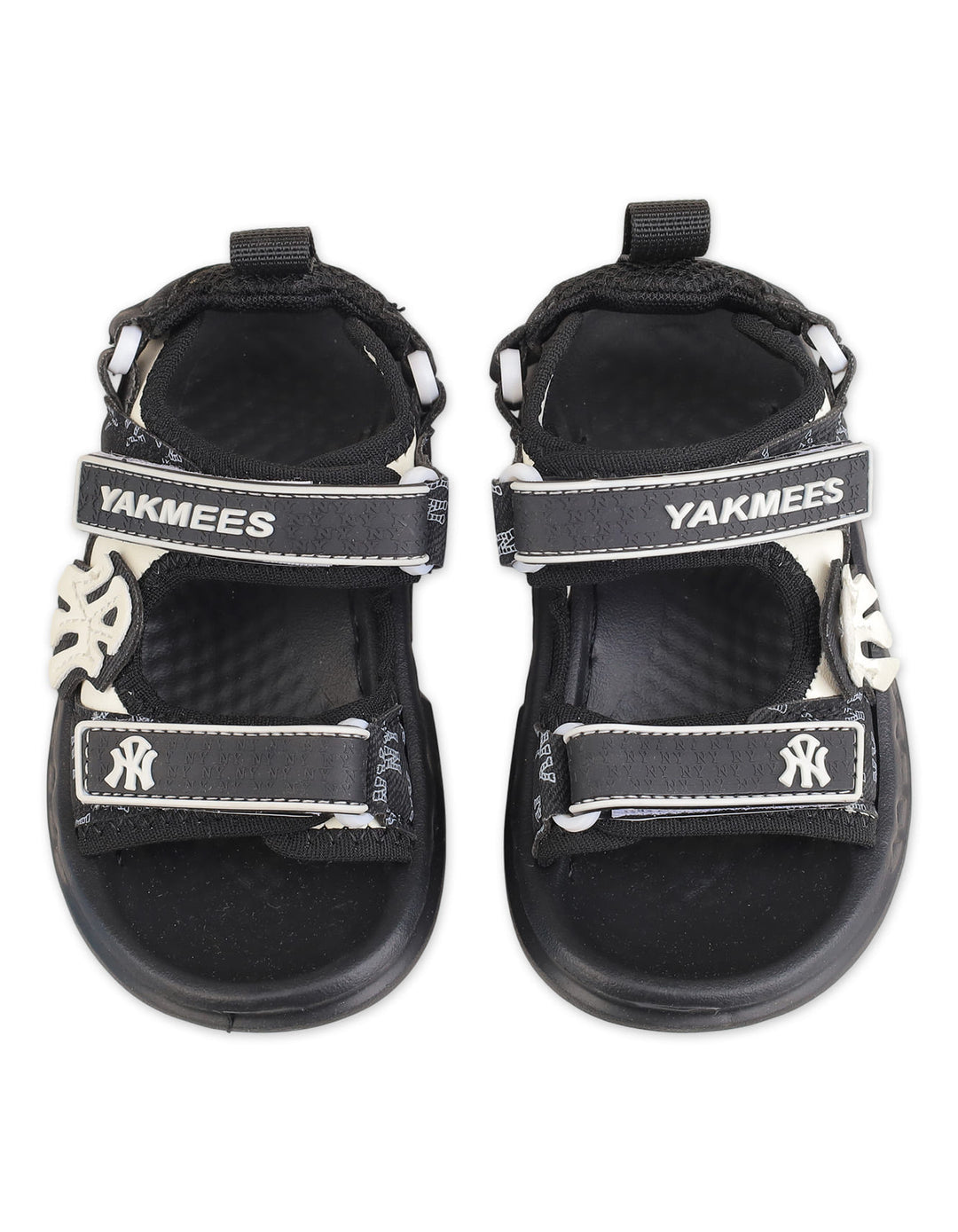 Young Boys Sporty Sandals Black and White at Zubaidas