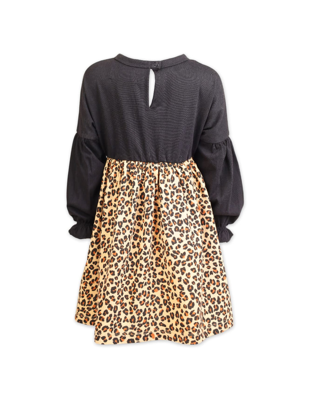 Young Girls Winter Dresses Bambies Black Bodice with Leopard Print at Zubaidas